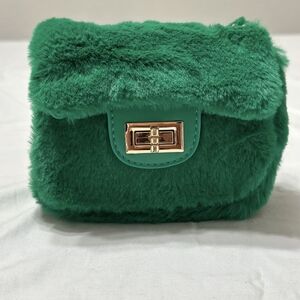Green Faux Fur Women Bag